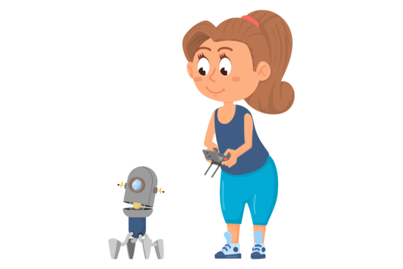 Download Girl Remote Control Droid. Electronic Ro - Premium Resources