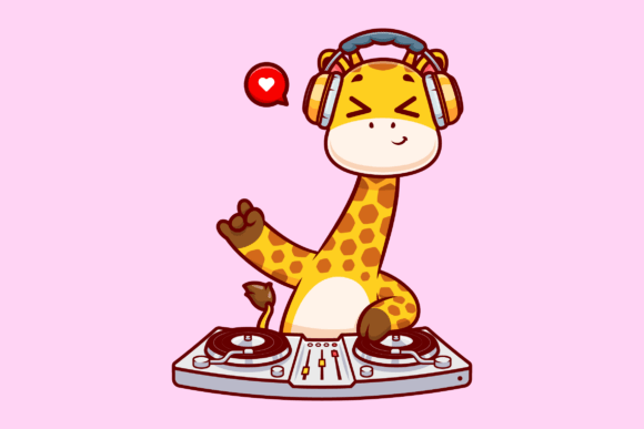 Download Cute Giraffe Playing Dj Electronic Music - Electronic Collection