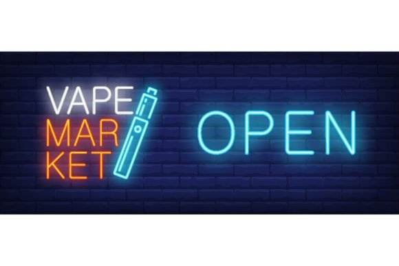 Download Open, Vape Market Neon Sign. Electronic - Premium Bundle