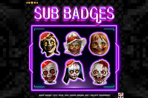 Download Doll Zombie Hall Sub Badge for Twitch - Zombie Collection