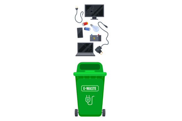 Download Electronic Waste Can. Sorted Trash Green - Premium Resources