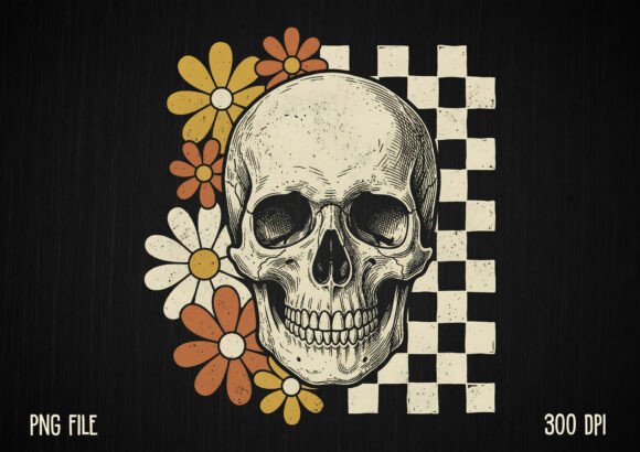 Download Retro Skull Flowers Gothic Aesthetic PNG - Gothic aesthetic Collection